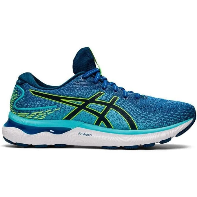 Men's Asics GEL-Nimbus 24, Lake Drive/Hazard Green, 13 2E Wide