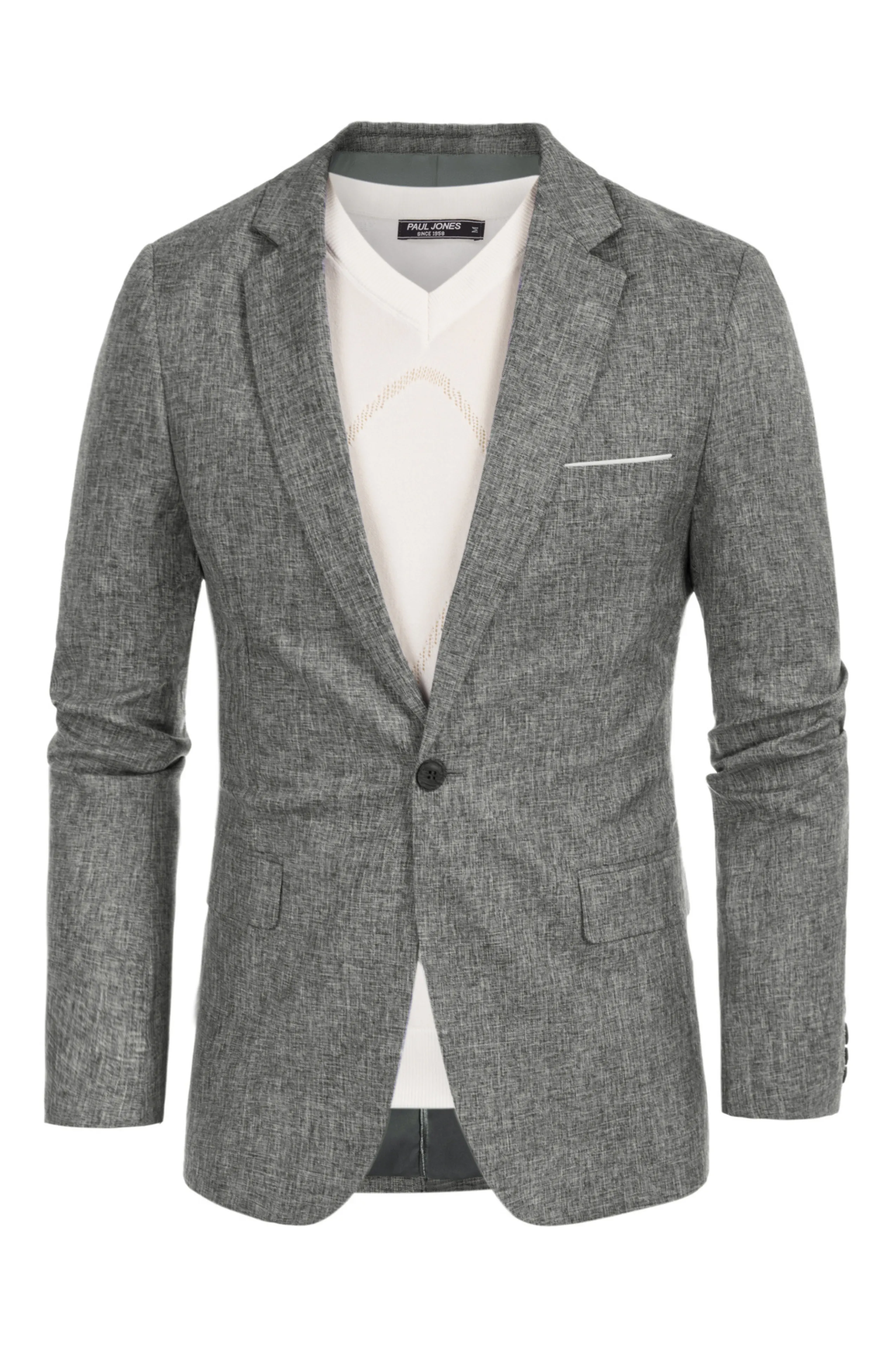 Men's Casual Lightweight Blazer Sport Coat One Button Business Suit Jacket