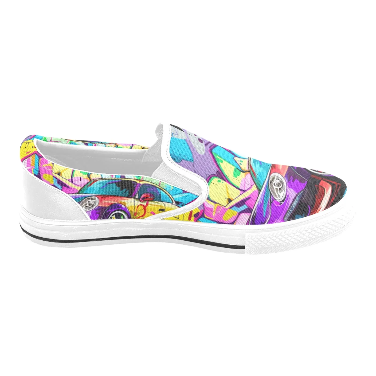 Men's Slip-on Canvas Shoes (Model 019)car graffiti