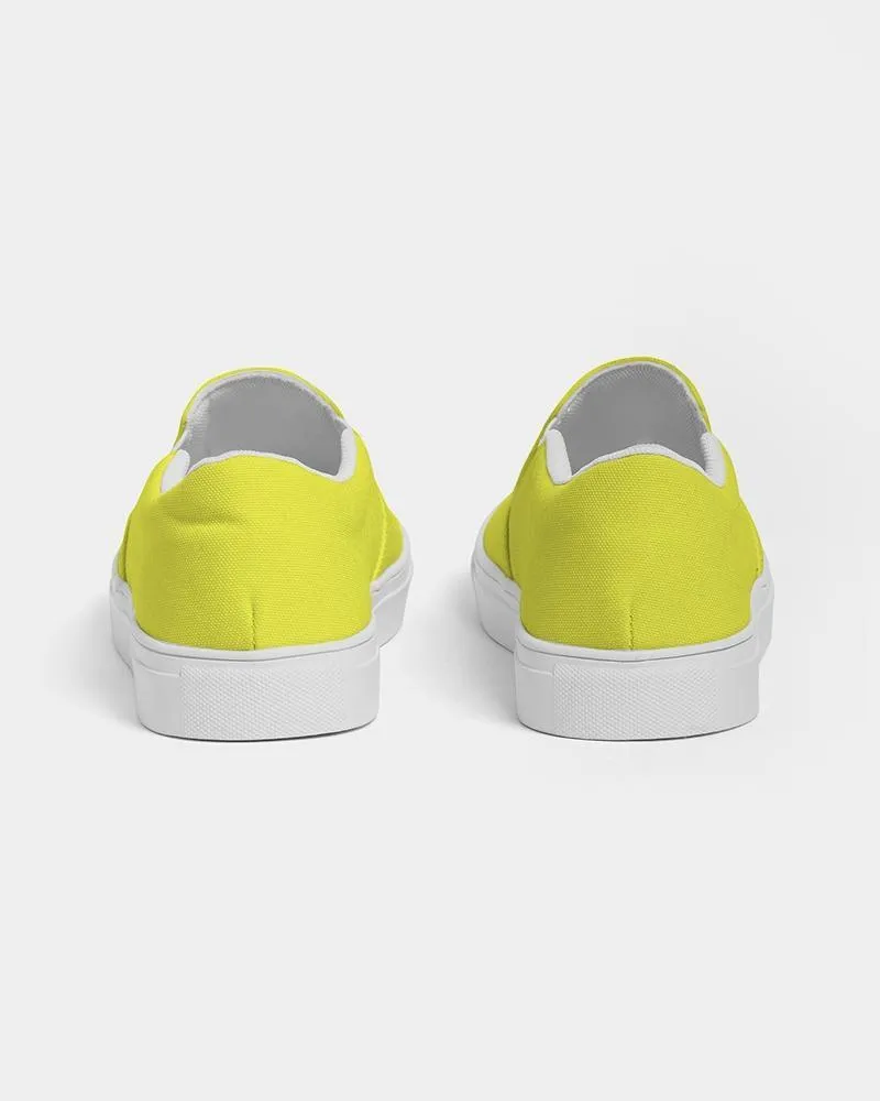 Mens Sneakers, Yellow Low Top Canvas Sports Shoes - O7z475