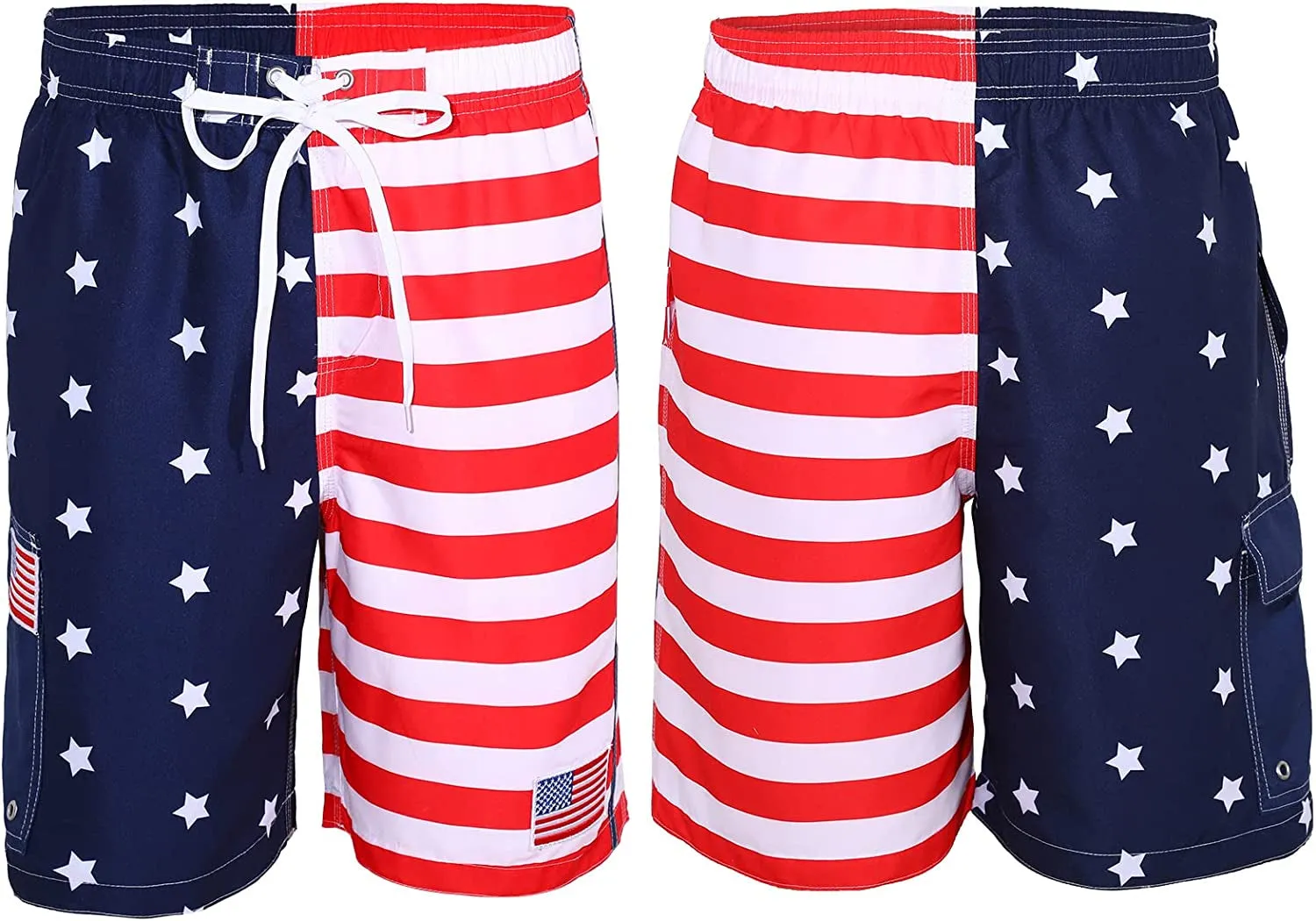 Men's USA American Independence Day Accessories Set American Flag Beach Shorts American Flag Sunglasses and Headband