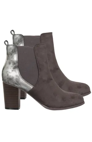 Metallic Booties Grey