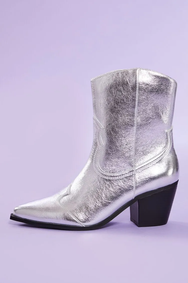 Metallic Cowboy Booties