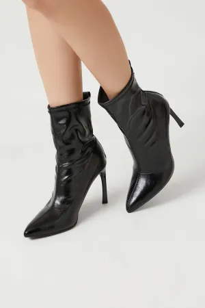 Metallic Pointed Toe Stiletto Booties