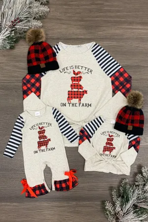 Mom & Me - "Life Is Better On The Farm" Knotted Hem Top