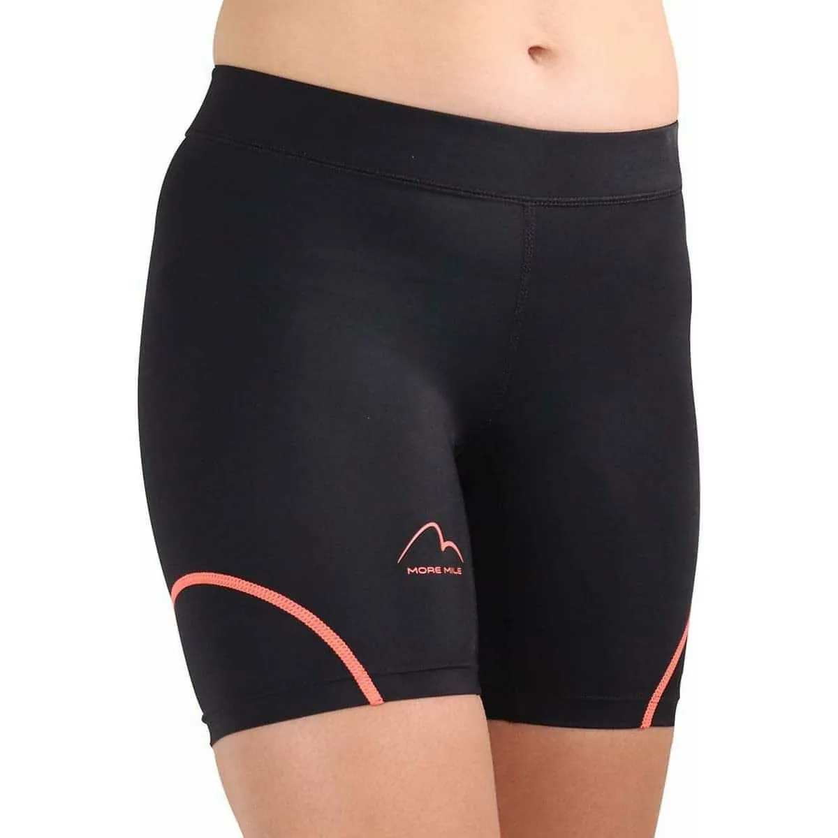 More Mile Compression Womens Short Running Tights - Black