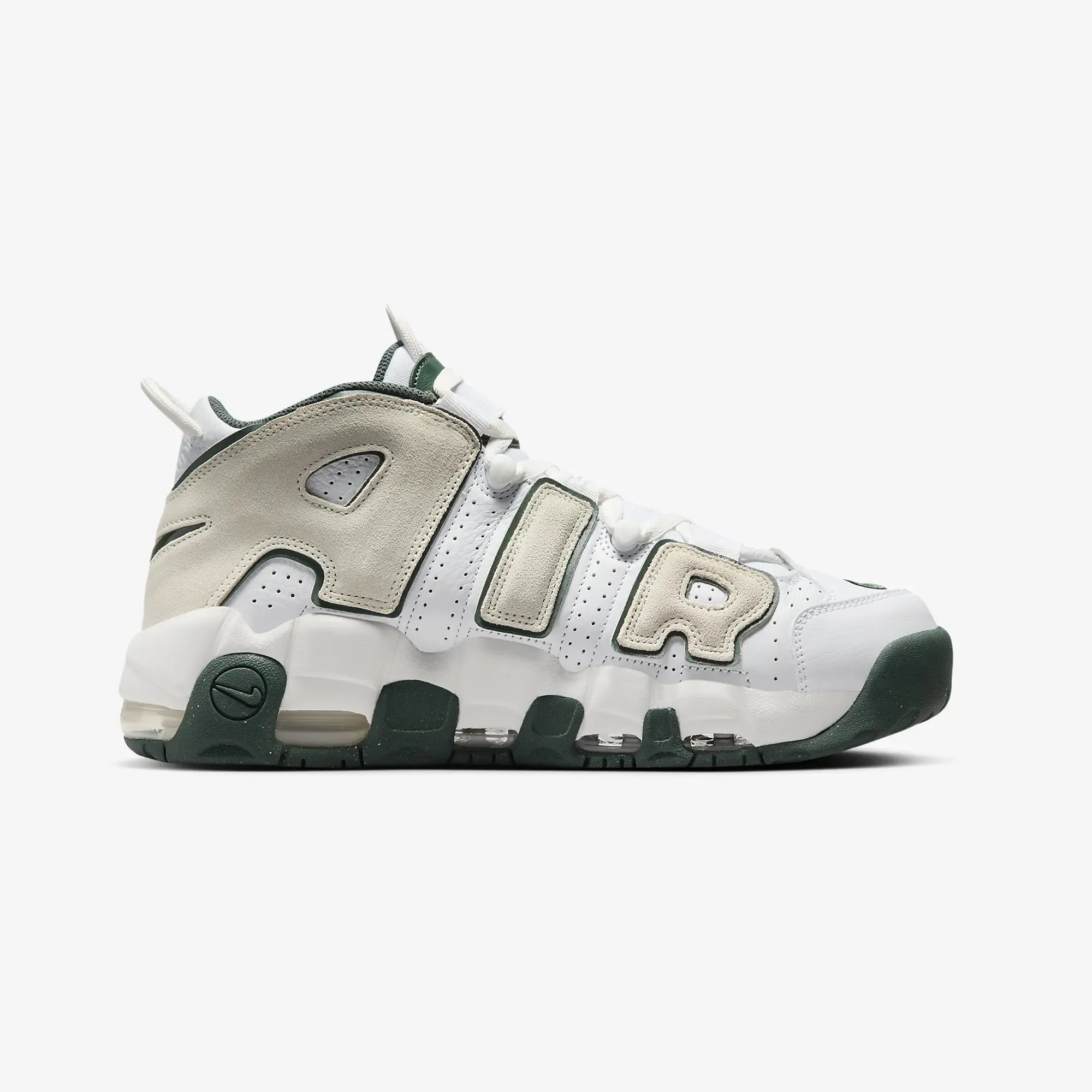 Nike | AIR MORE UPTEMPO '96 { WHITE/SEA GLASS-VINTAGE GREEN