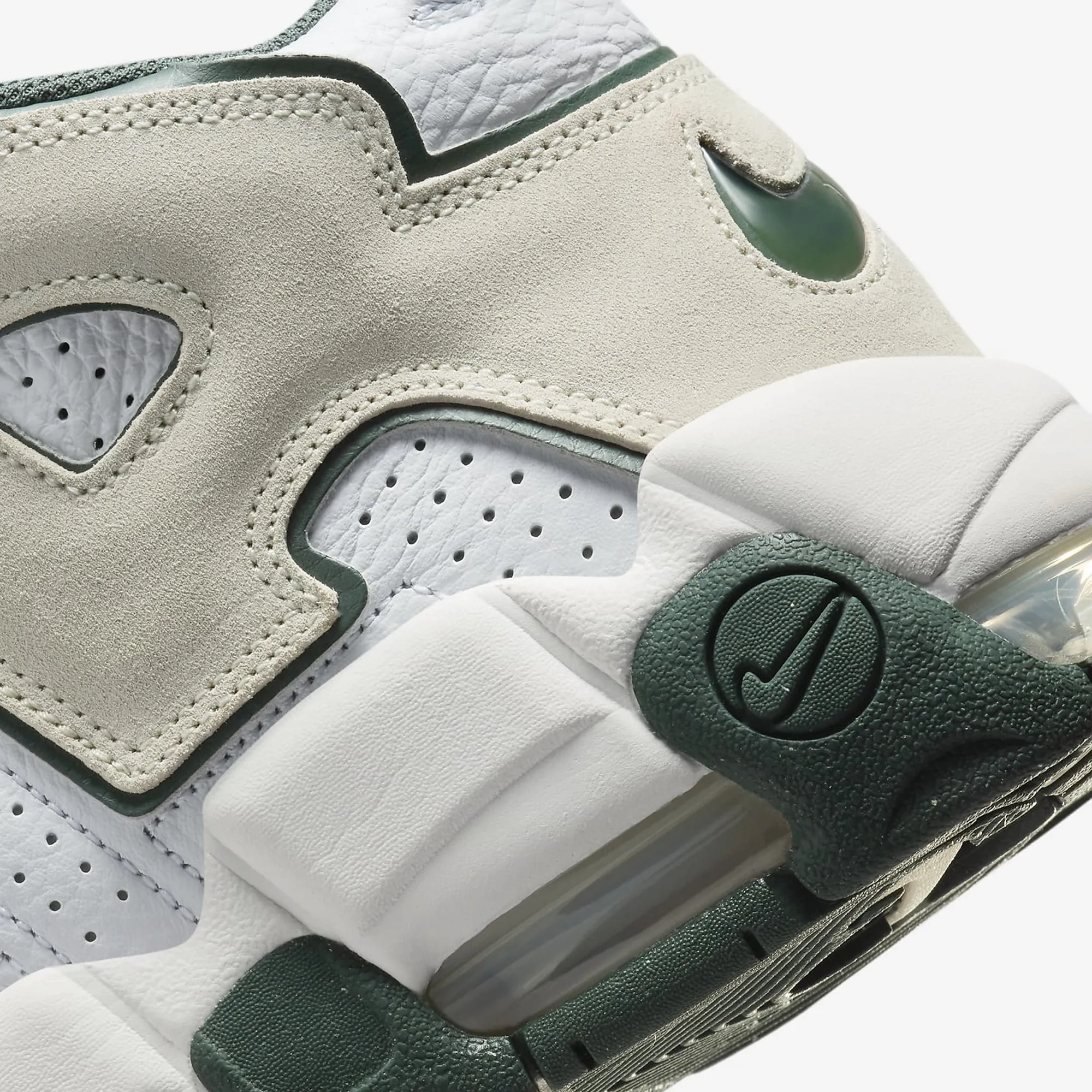 Nike | AIR MORE UPTEMPO '96 { WHITE/SEA GLASS-VINTAGE GREEN