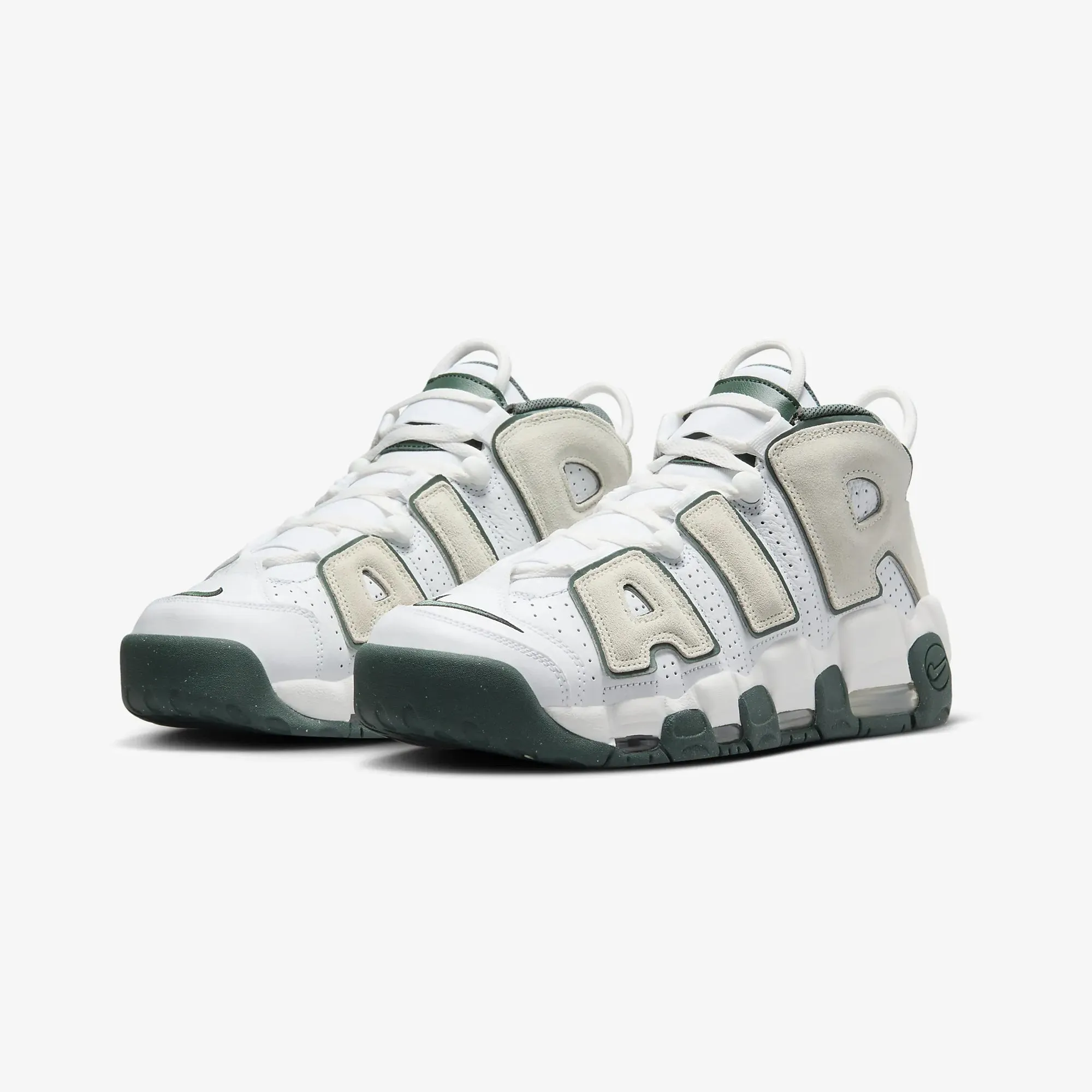 Nike | AIR MORE UPTEMPO '96 { WHITE/SEA GLASS-VINTAGE GREEN