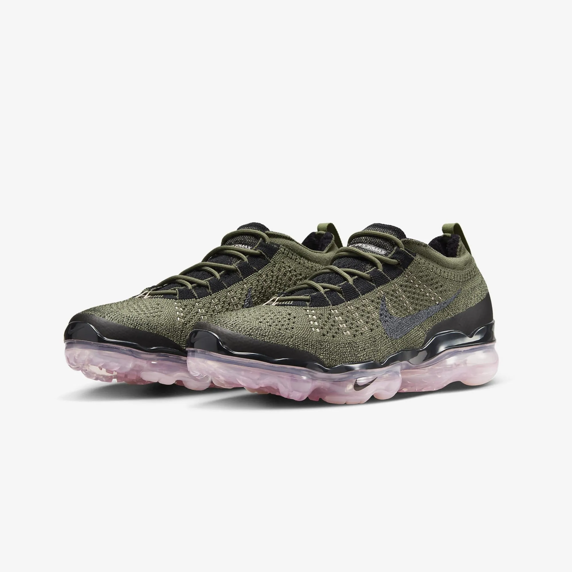 Nike | AIR VAPORMAX 2023 FLYKNIT  { MEDIUM OLIVE/BLACK-PINK OXFORD-BLACK