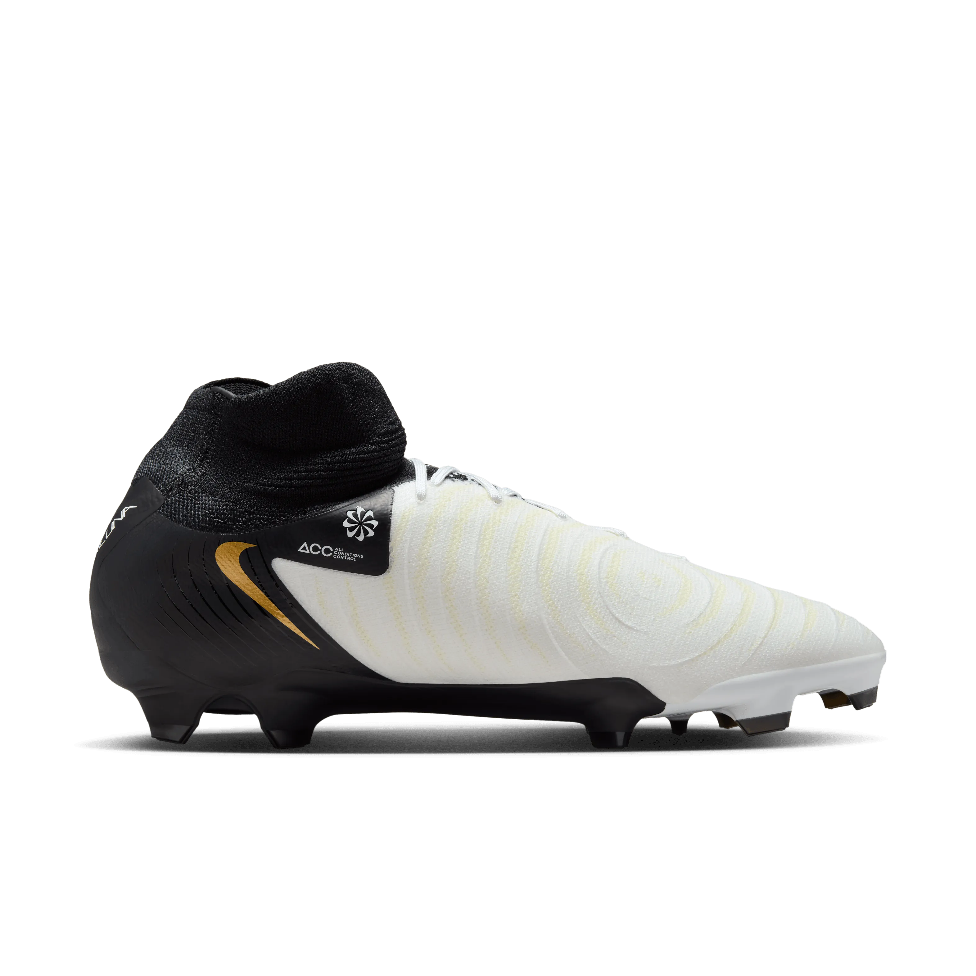 Nike Phantom Luna 2 Pro FG-White/Black-Mtlc Gold Coin