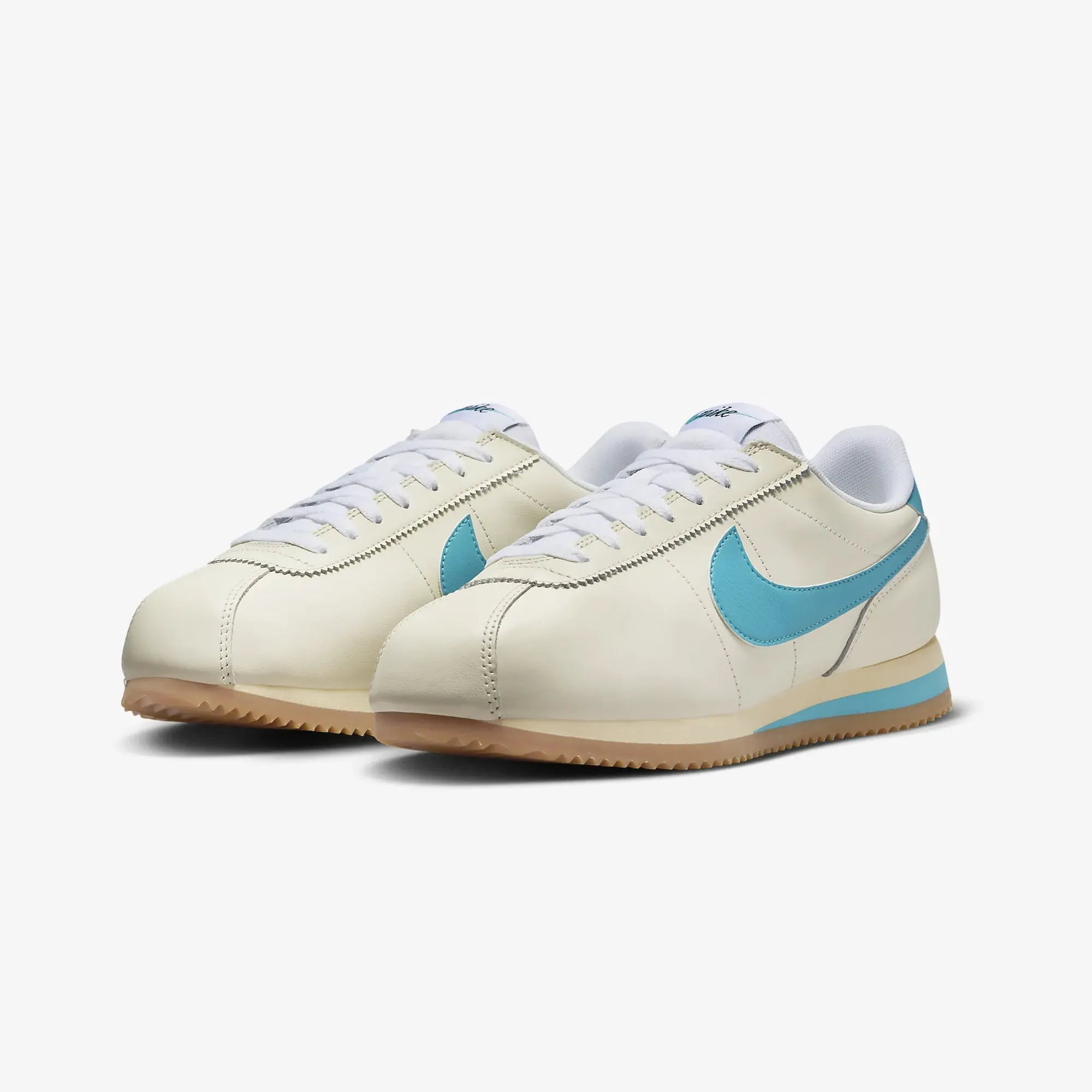 Nike | WMN'S CORTEZ TXT  { COCONUT MILK/TEAL NEBULA-GUM YELLOW