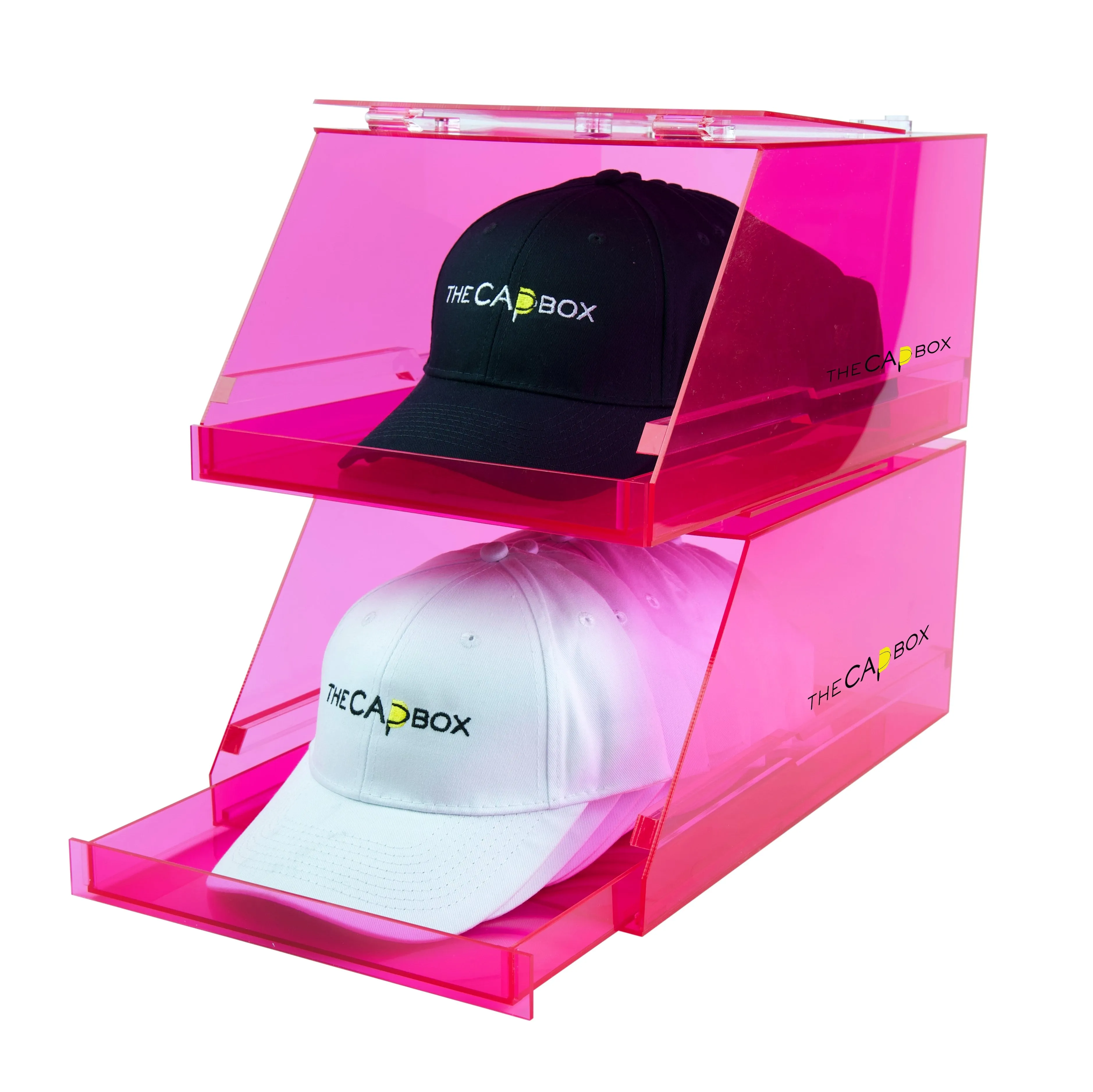 (Out of Stock) The Blue Glasshouse CapBox Transparent Hat Rack Stackable Baseball Cap Storage