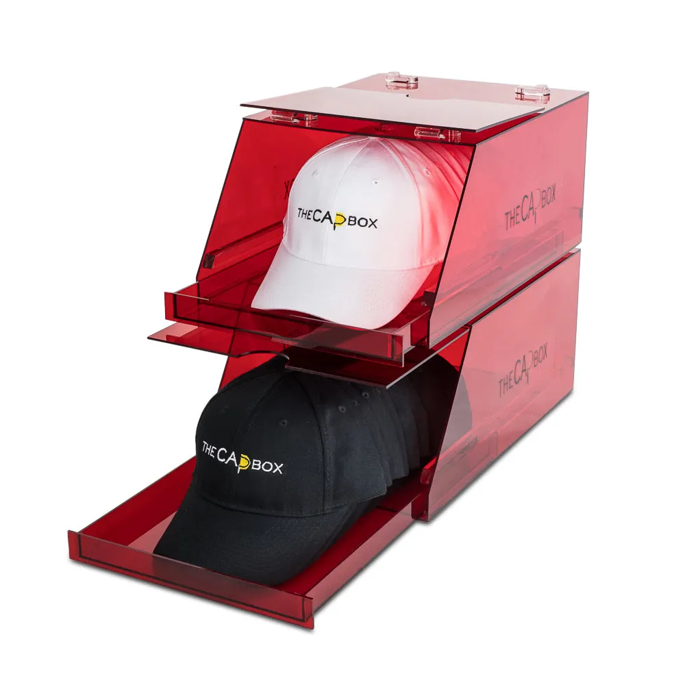 (Out of Stock) The Blue Glasshouse CapBox Transparent Hat Rack Stackable Baseball Cap Storage