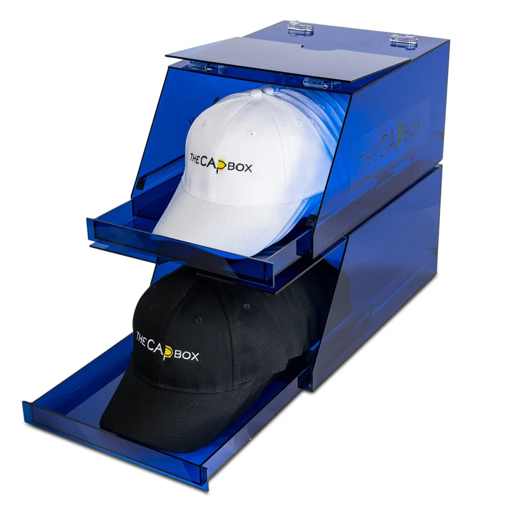 (Out of Stock) The Blue Glasshouse CapBox Transparent Hat Rack Stackable Baseball Cap Storage