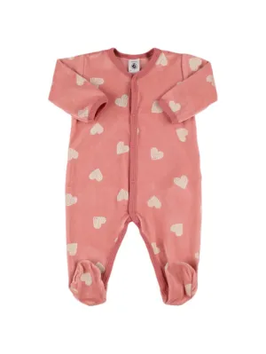 Petit Bateau   Heart print cotton romper 