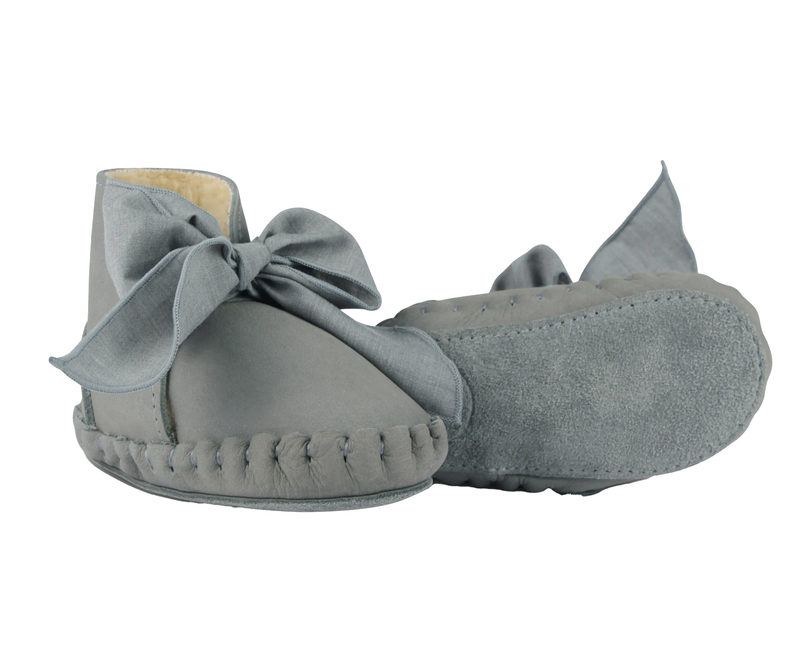 Pina Organza Booties | Grey Nubuck   Grey Cotton