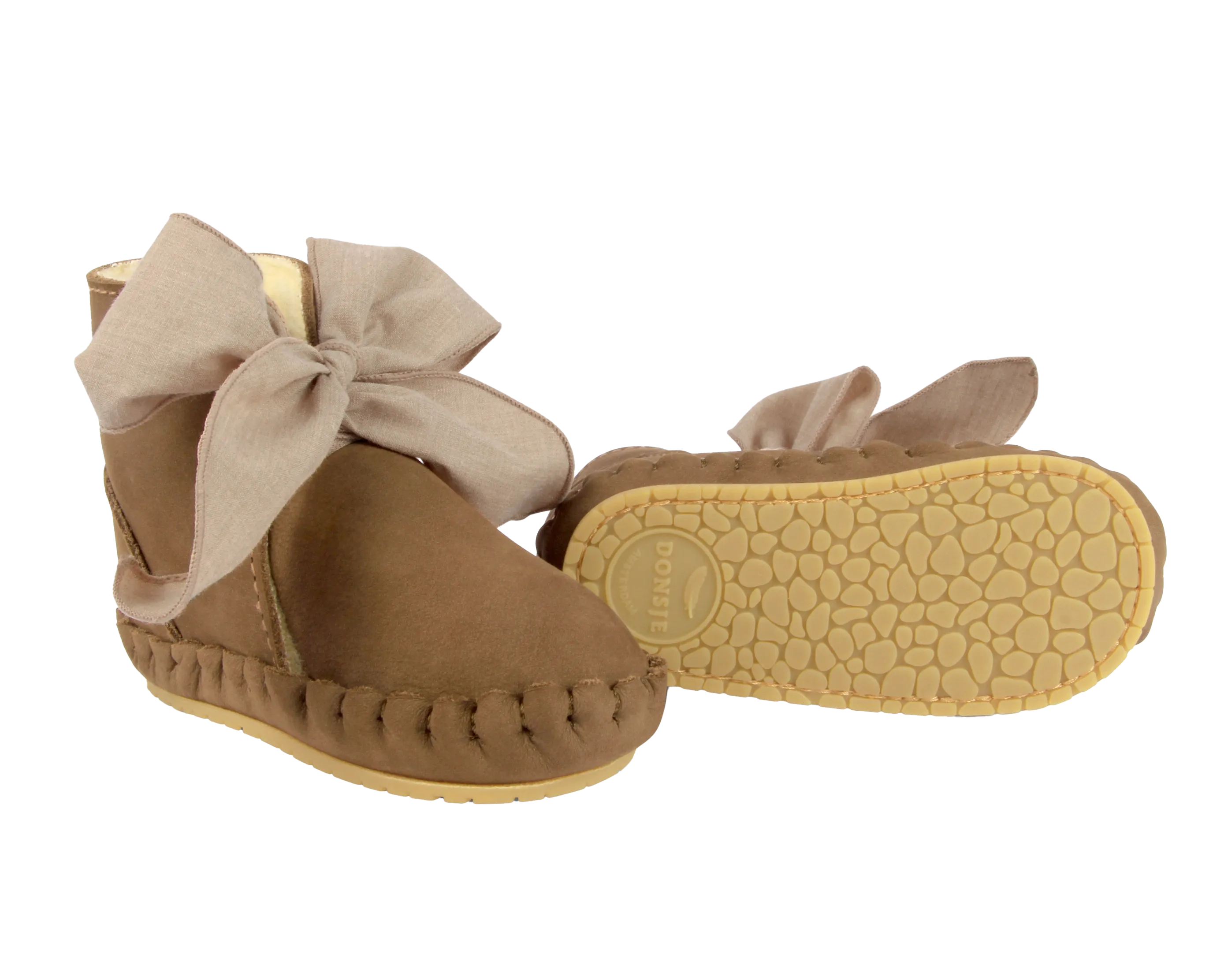 Pina Organza Booties | Hazelnut Nubuck   Mocha Cotton