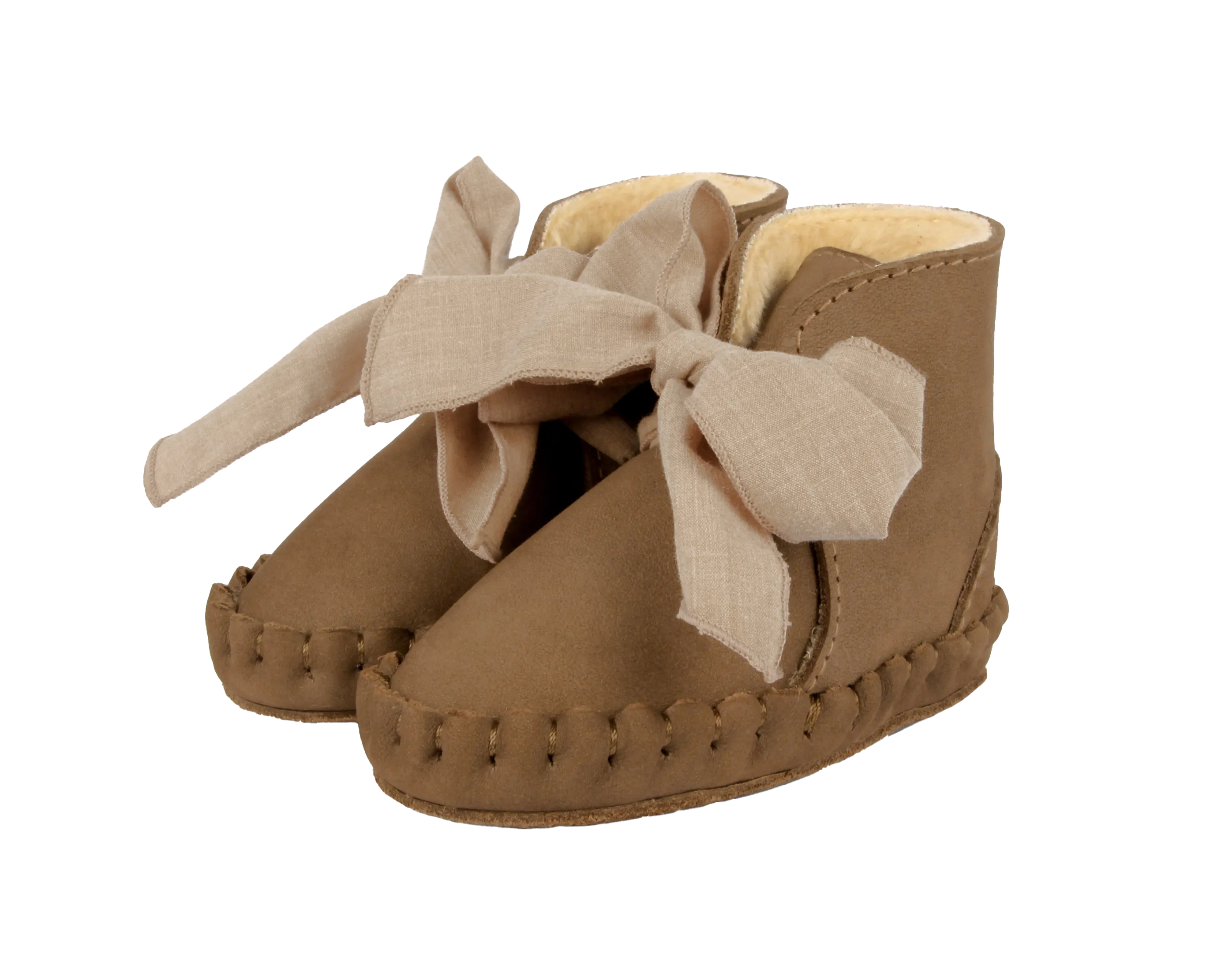 Pina Organza Booties | Hazelnut Nubuck   Mocha Cotton