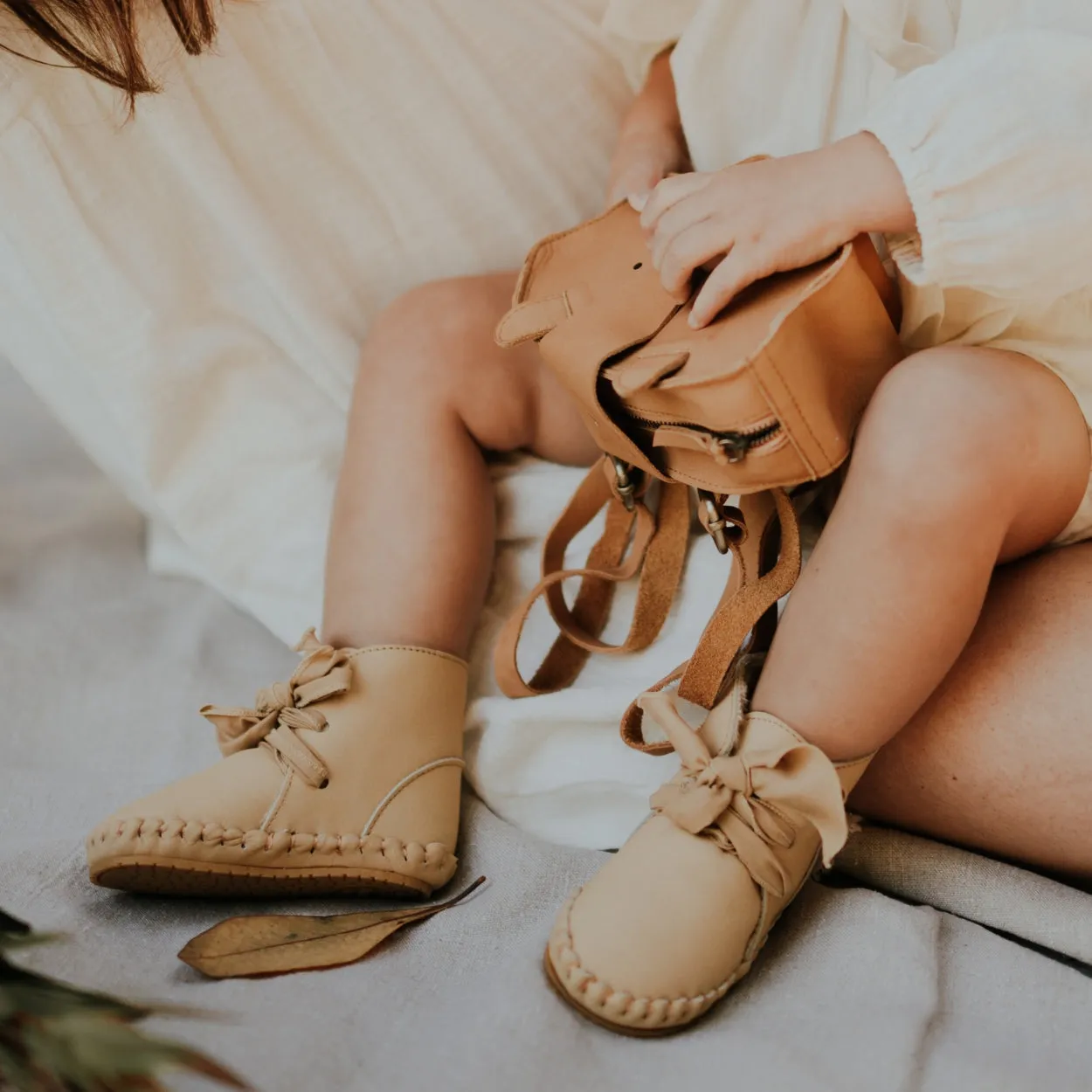 Pina Organza Booties | Kaki Nubuck