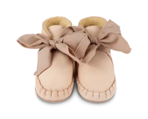 Pina Organza Booties | Powder Nubuck   Mocha Cotton