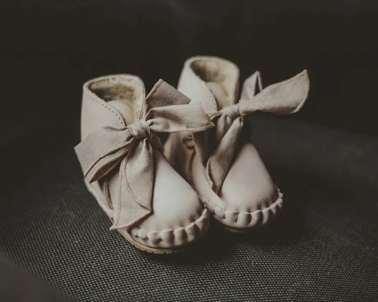 Pina Organza Booties | Powder Nubuck   Mocha Cotton