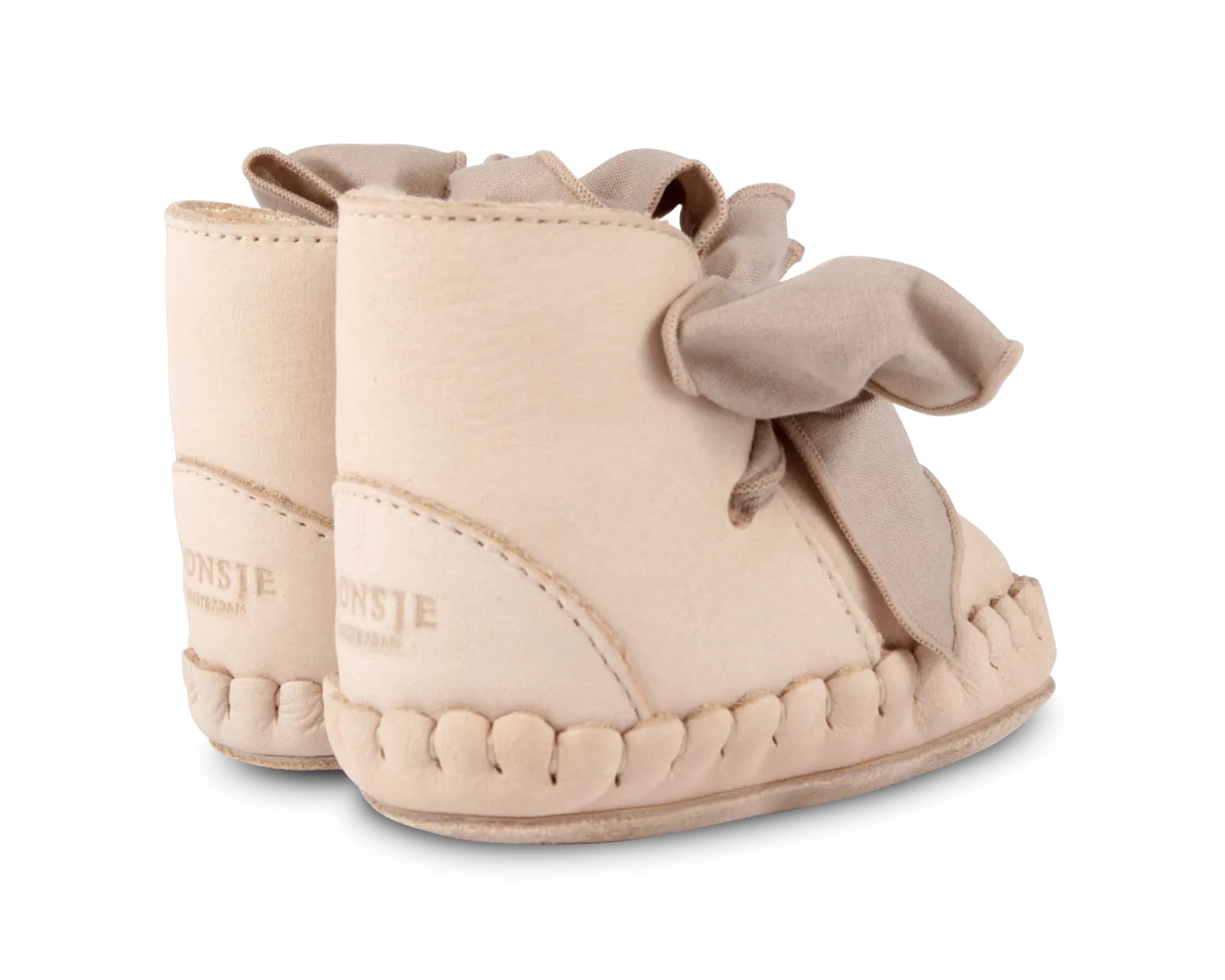 Pina Organza Booties | Powder Nubuck   Mocha Cotton