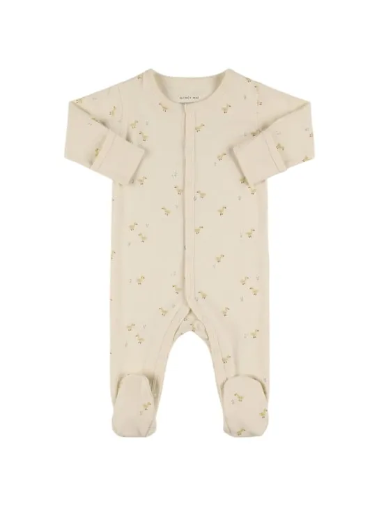 Quincy Mae   Organic cotton romper w/booties 