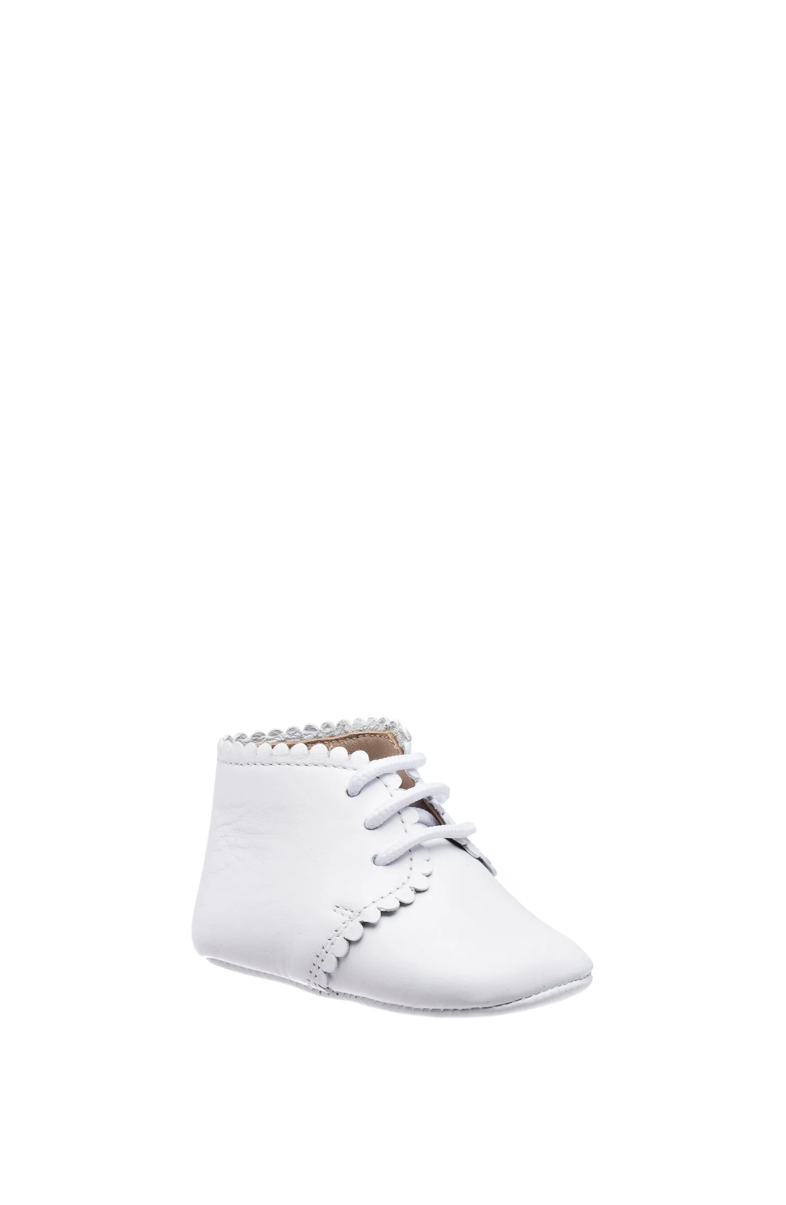 Scalloped Bootie White