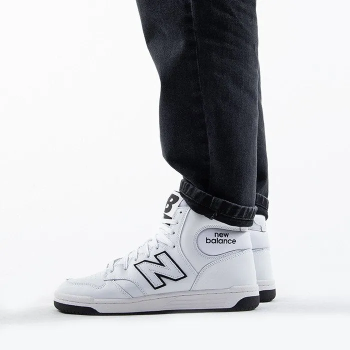 Scarpe Uomo NEW BALANCE Sneakers Alte 480 in Pelle colore White e Black