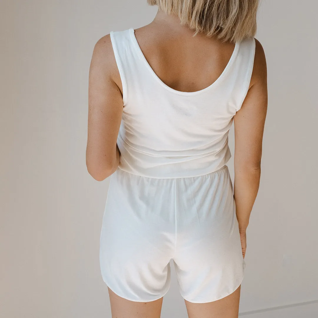 Serenity Tank Romper, Ivory