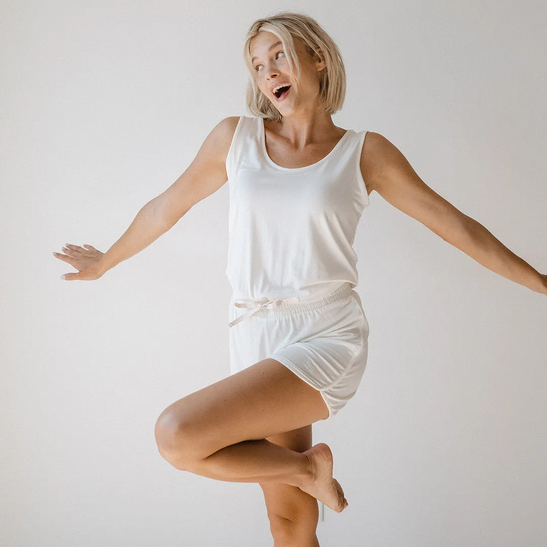 Serenity Tank Romper, Ivory