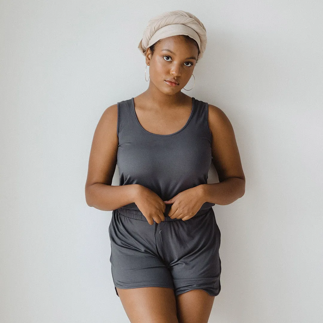 Serenity Tank Romper, Storm