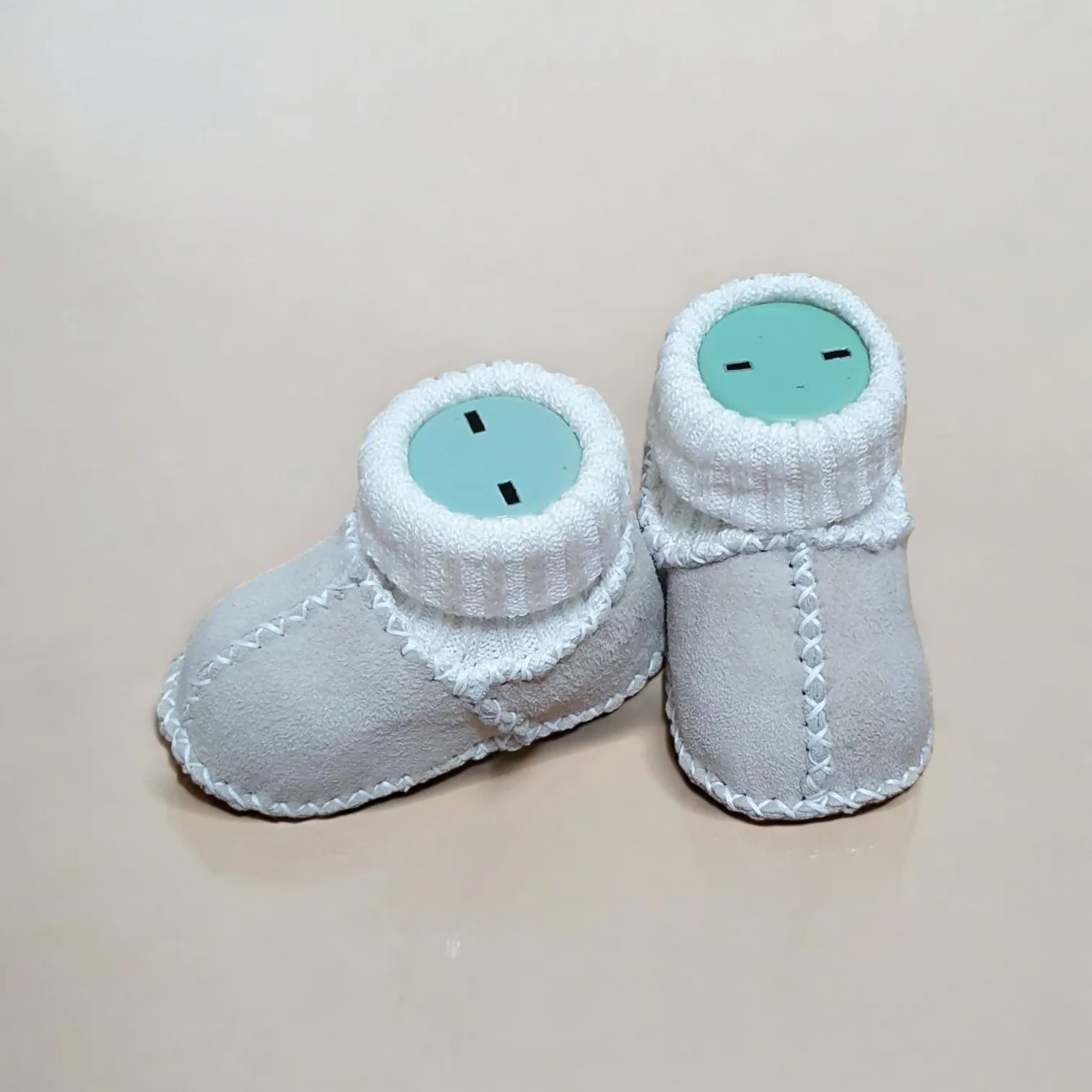 Silver suède booties