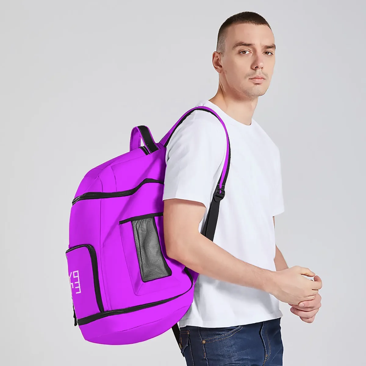 Sixty Eight 93 Logo White Grape Multifunctional Oxford Backpack