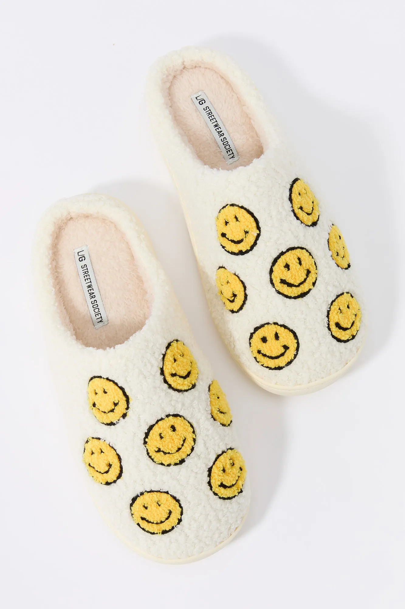 Smiley Face Faux Fur Slipper