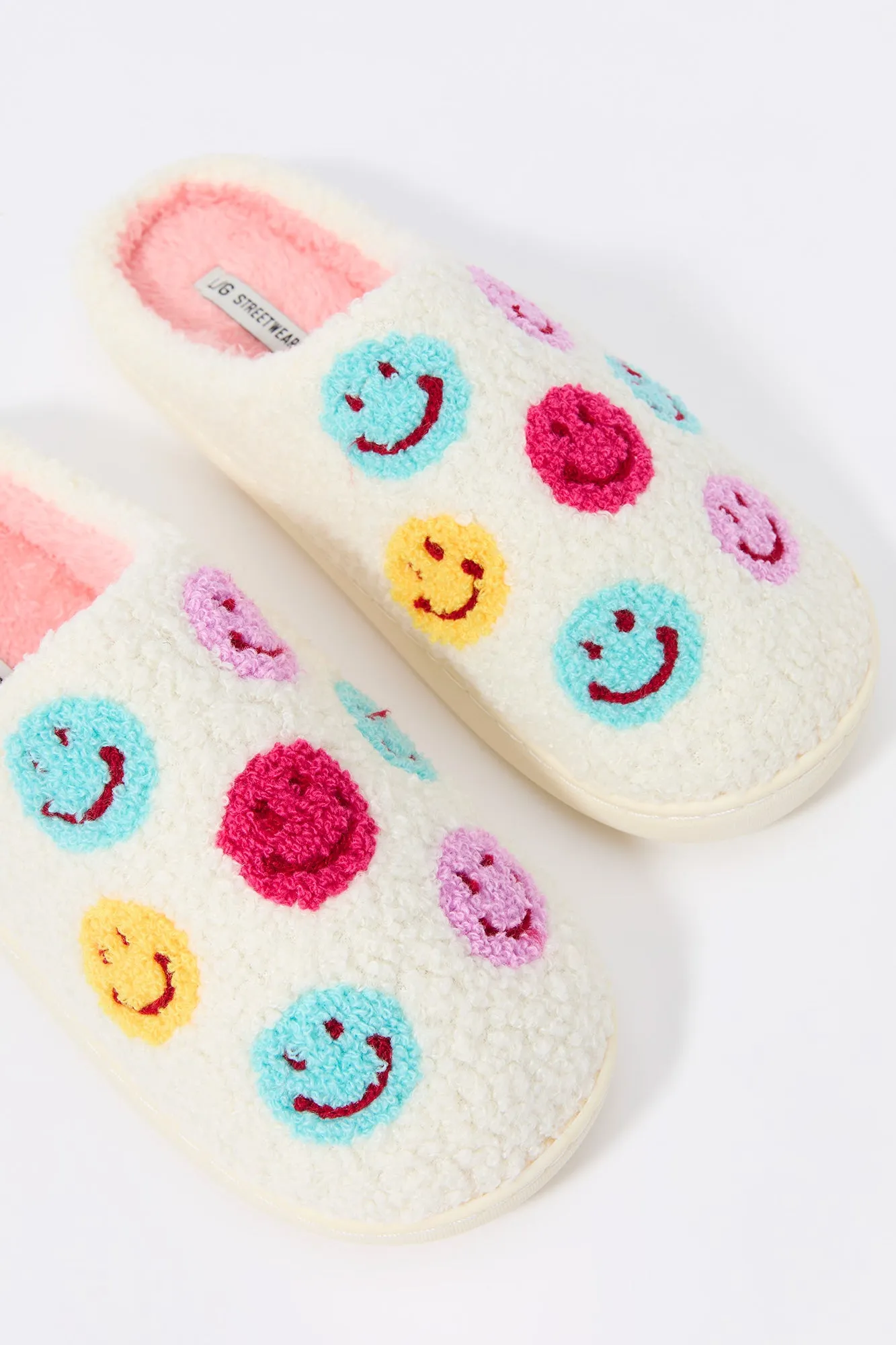 Smiley Face Faux Fur Slipper