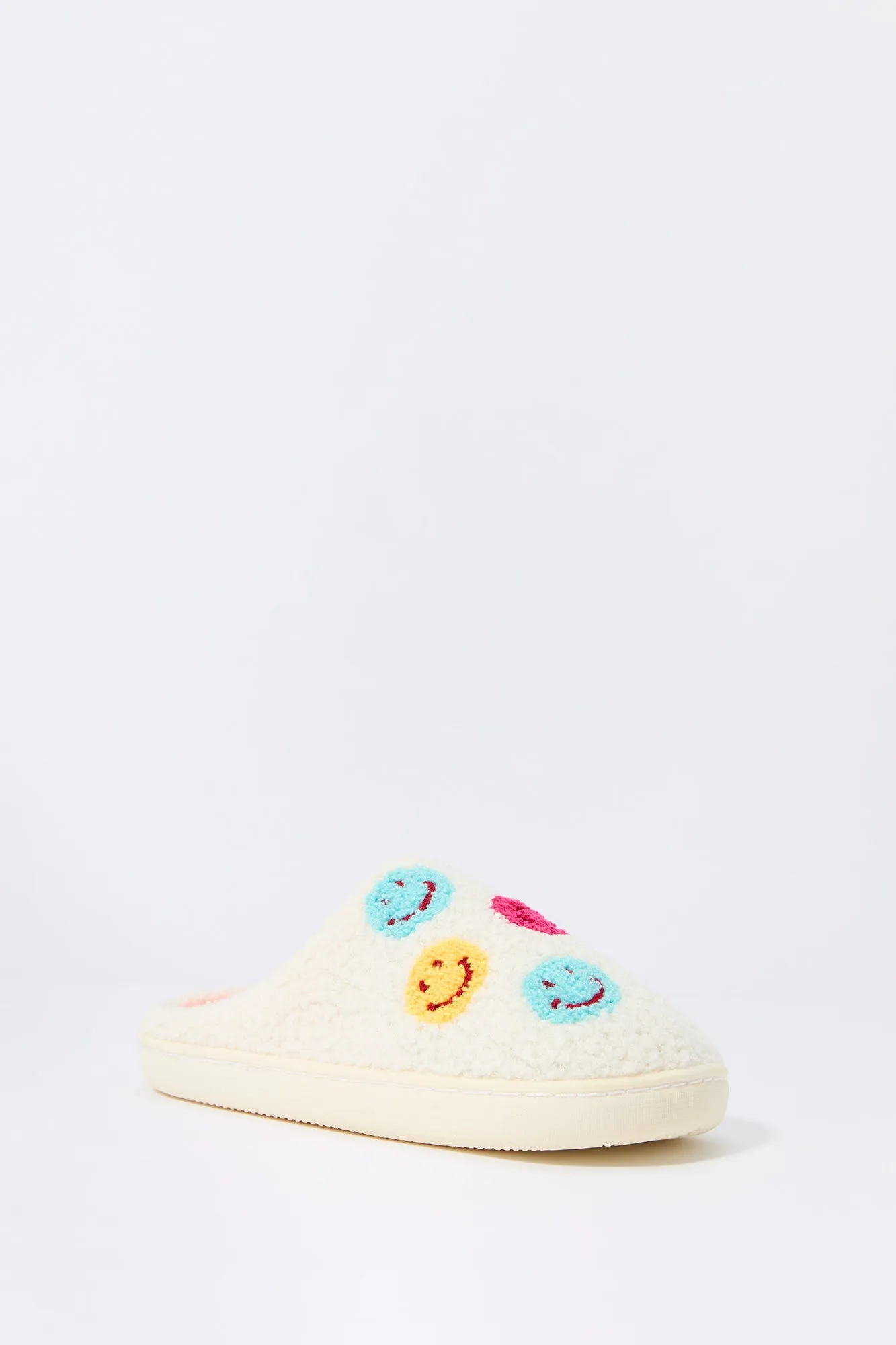 Smiley Face Faux Fur Slipper