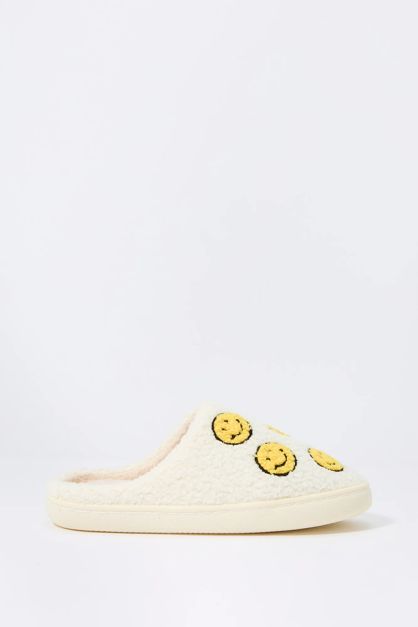 Smiley Face Faux Fur Slipper