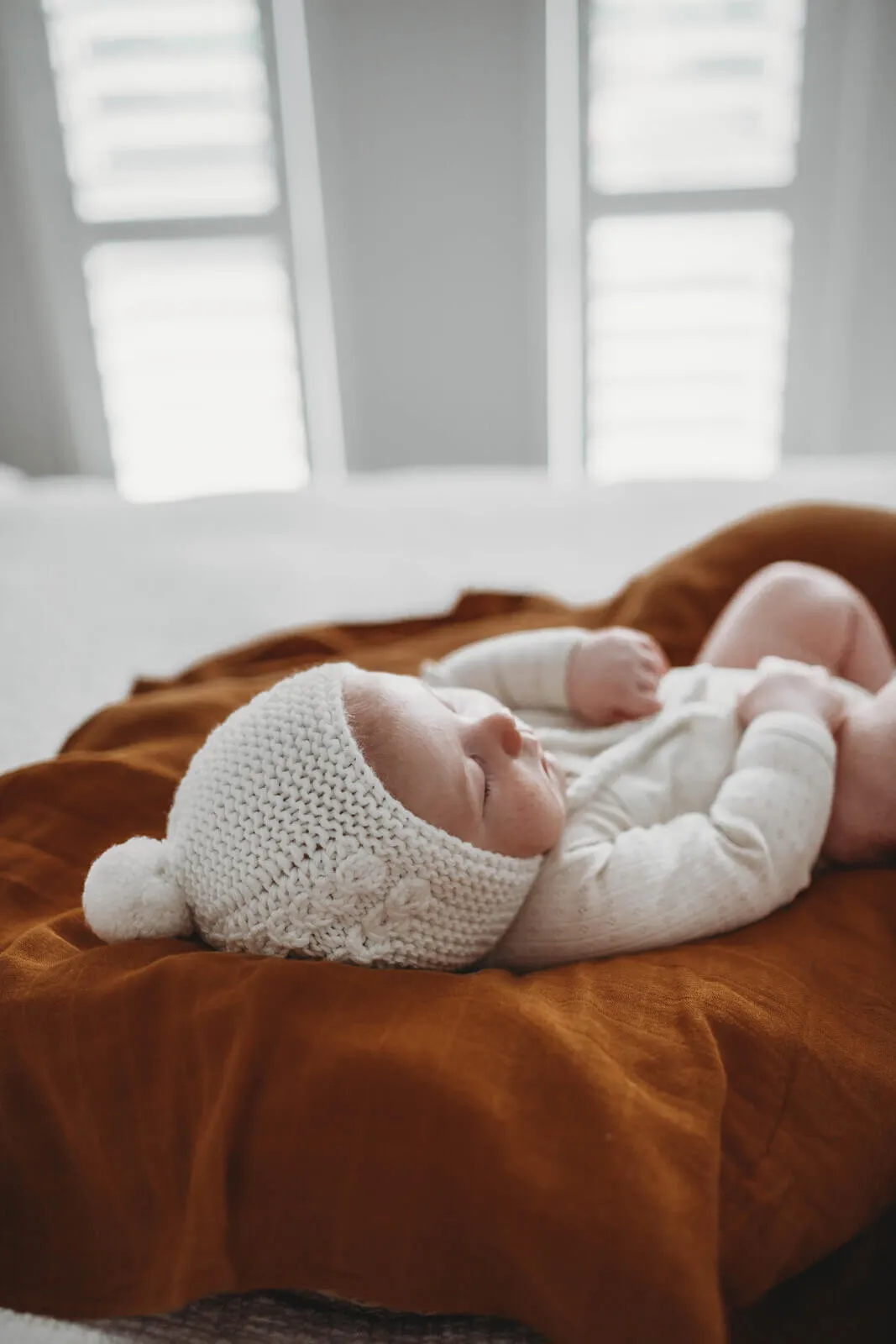 Snuggle Hunny Merino Wool Bonnet & Booties Set - Ivory