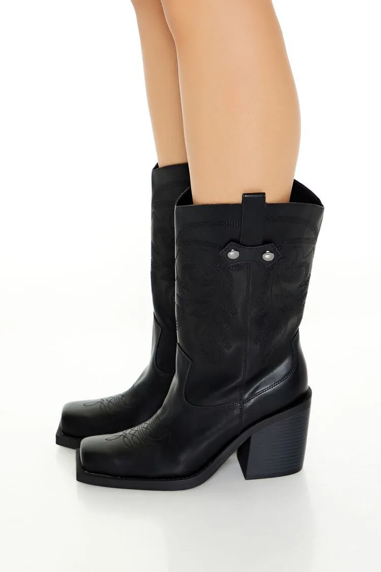 Square-Toe Cowboy Booties