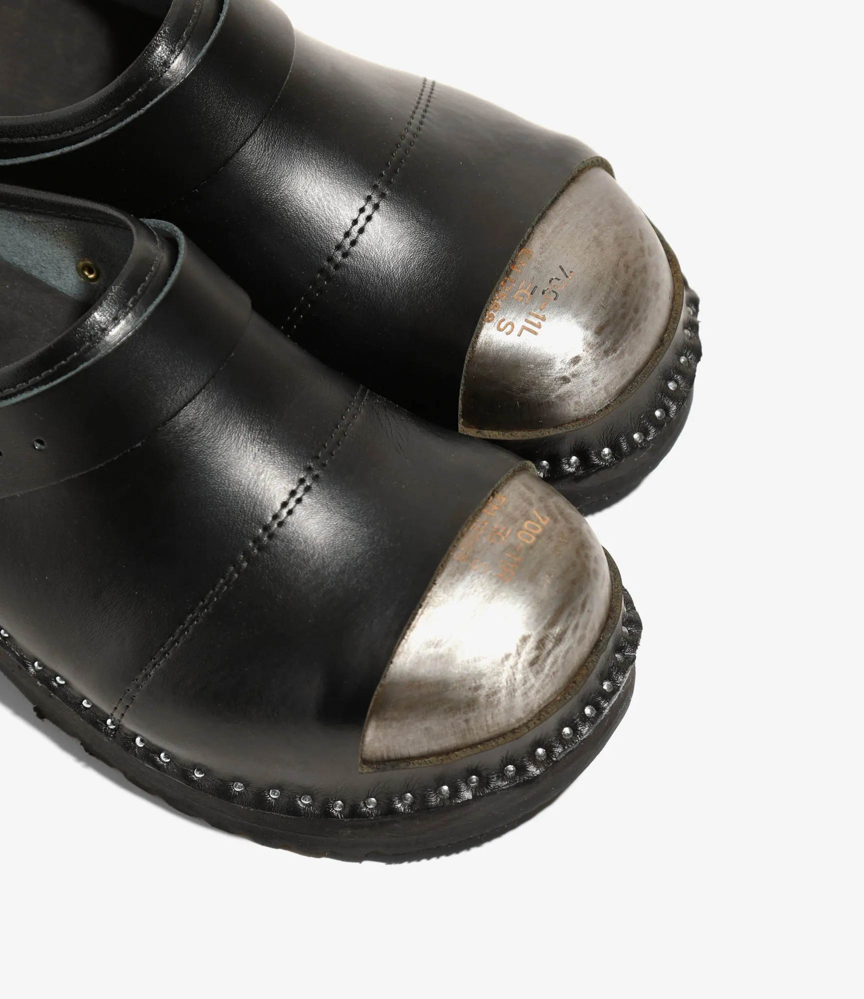 Steel Toe Safety Clog – Black Leather