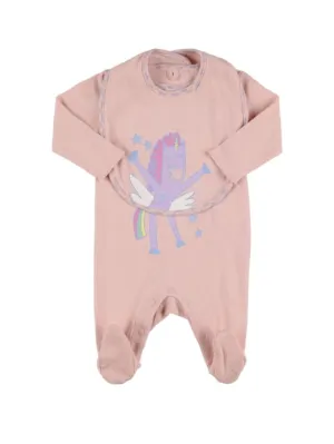 Stella McCartney Kids   Organic cotton romper &amp; bib 