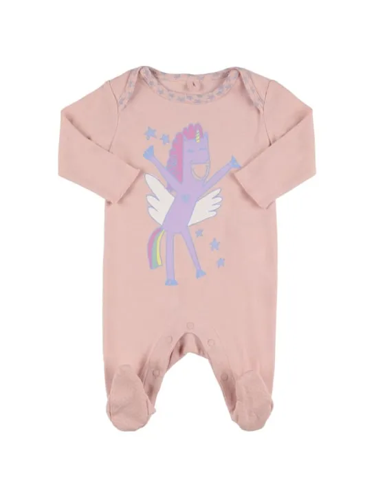 Stella McCartney Kids   Organic cotton romper &amp; bib 