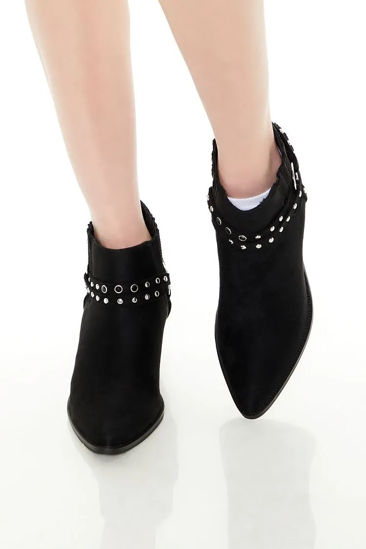 Studded Faux Suede Booties