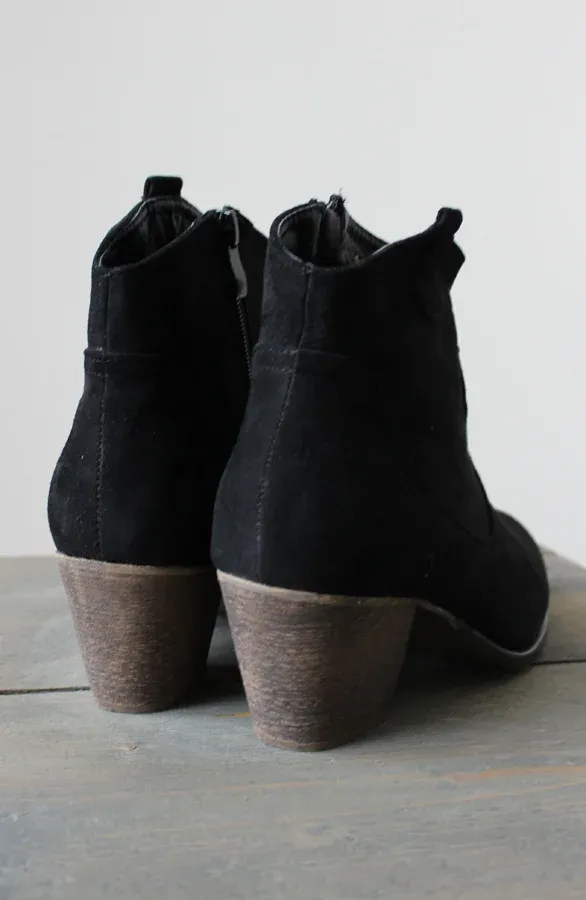 Suede Booties Black