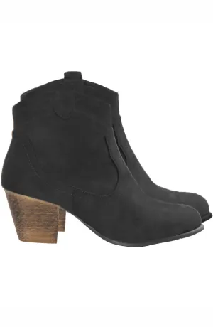 Suede Booties Black