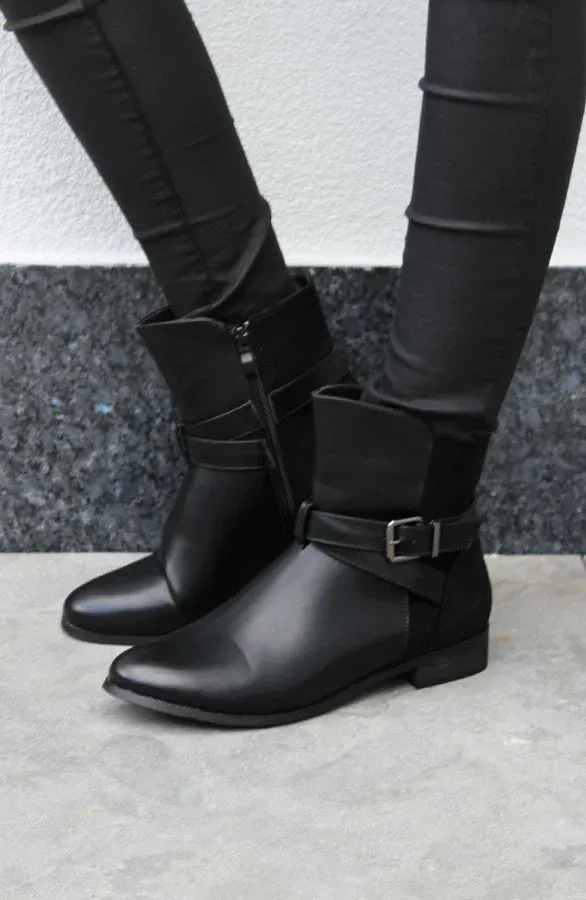 Suede Booties Buckle