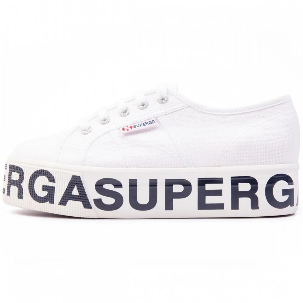 Superga scarpa sneakers con zeppa da donna Cotw Outsole Lettering 2790 S00FJ80-901 bianco