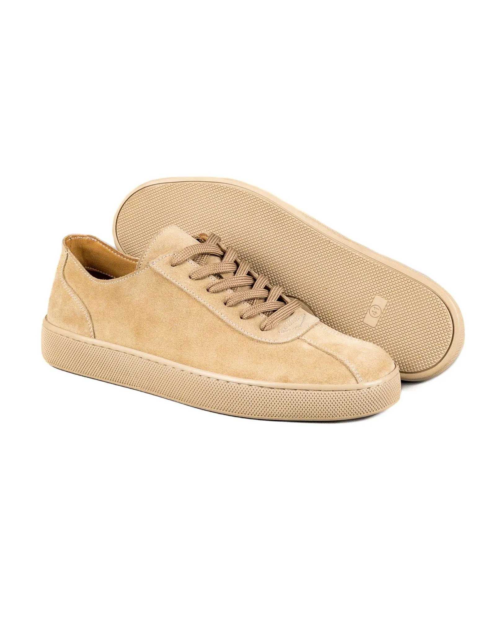 T-Scrambler Beige Genuine Suede Leather Men's Sports Sneaker